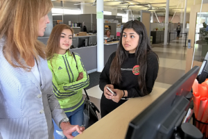 Students listening to teacher in classroom